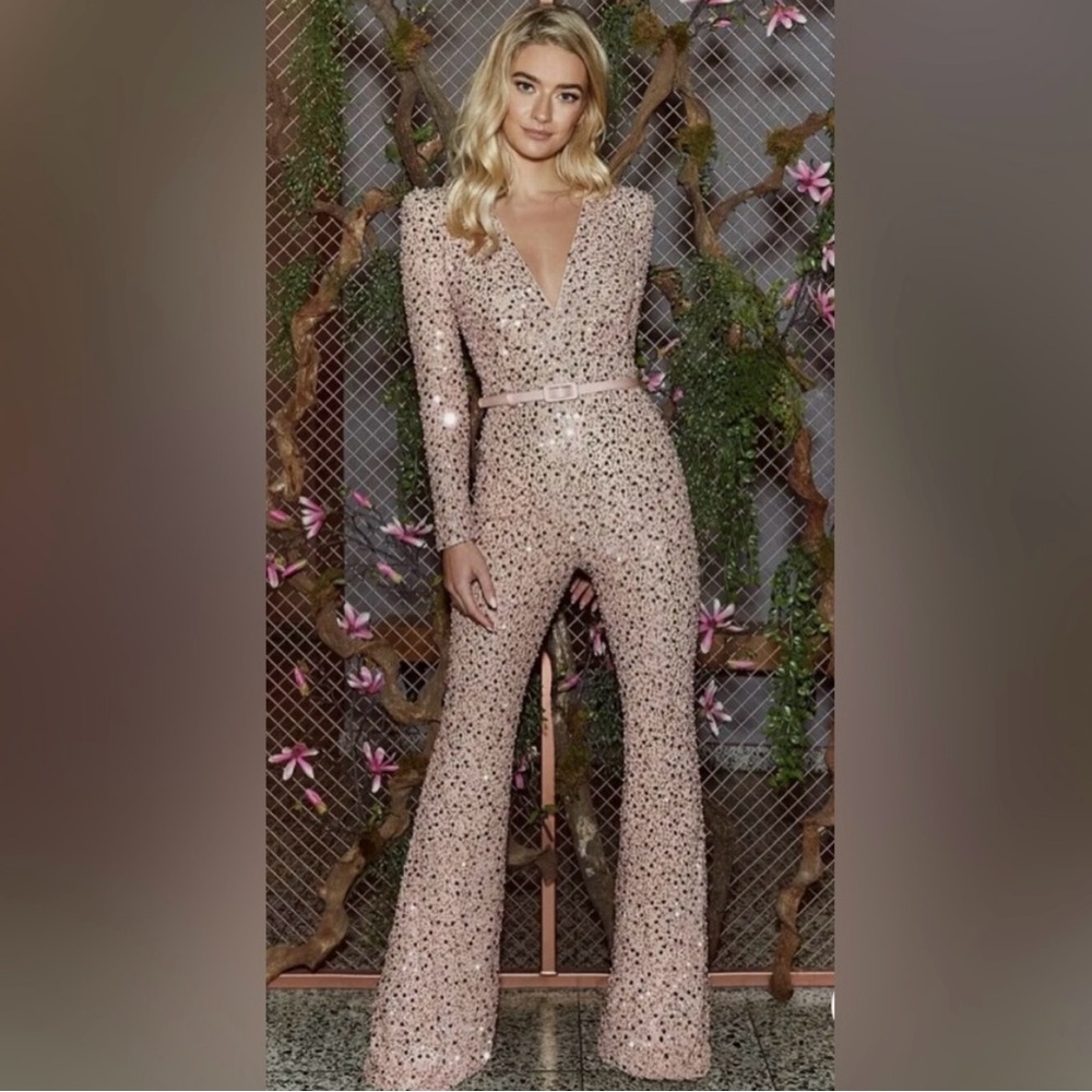 Nadine Merabi Eliza Pink Jumpsuit (petite)